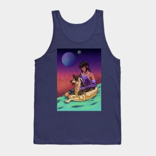 A Girl and her Dog in Space Tank Top